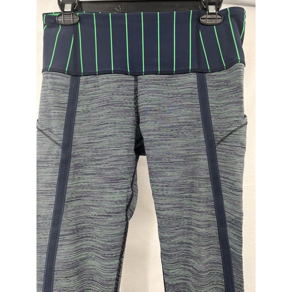 Lululemon Can’t Stop Crop Green Bean Idlewell Leggings Size 8 Zip Waist Pocket - Picture 6 of 6